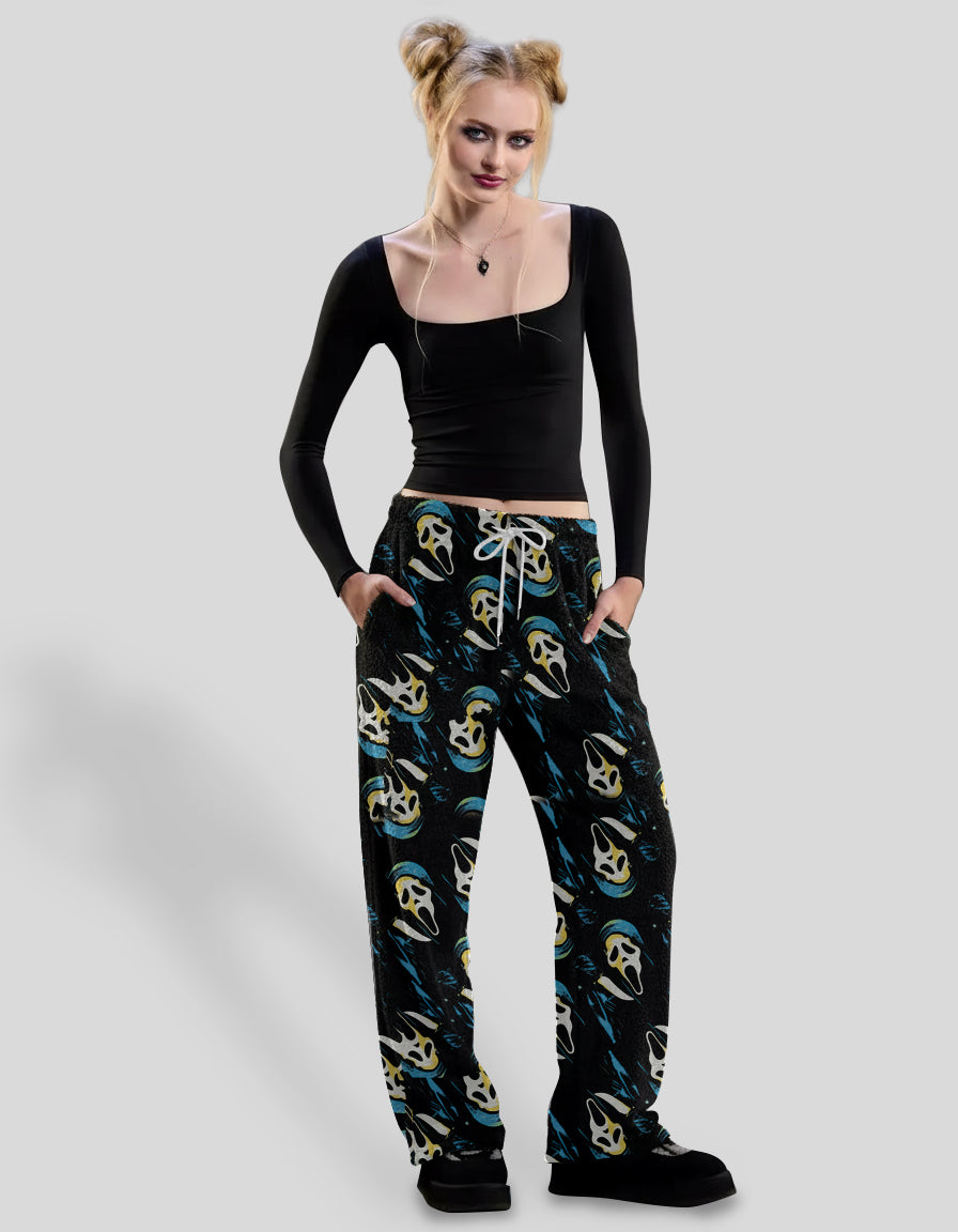 Ghost Face Portrait Allover Print Pajama Pants