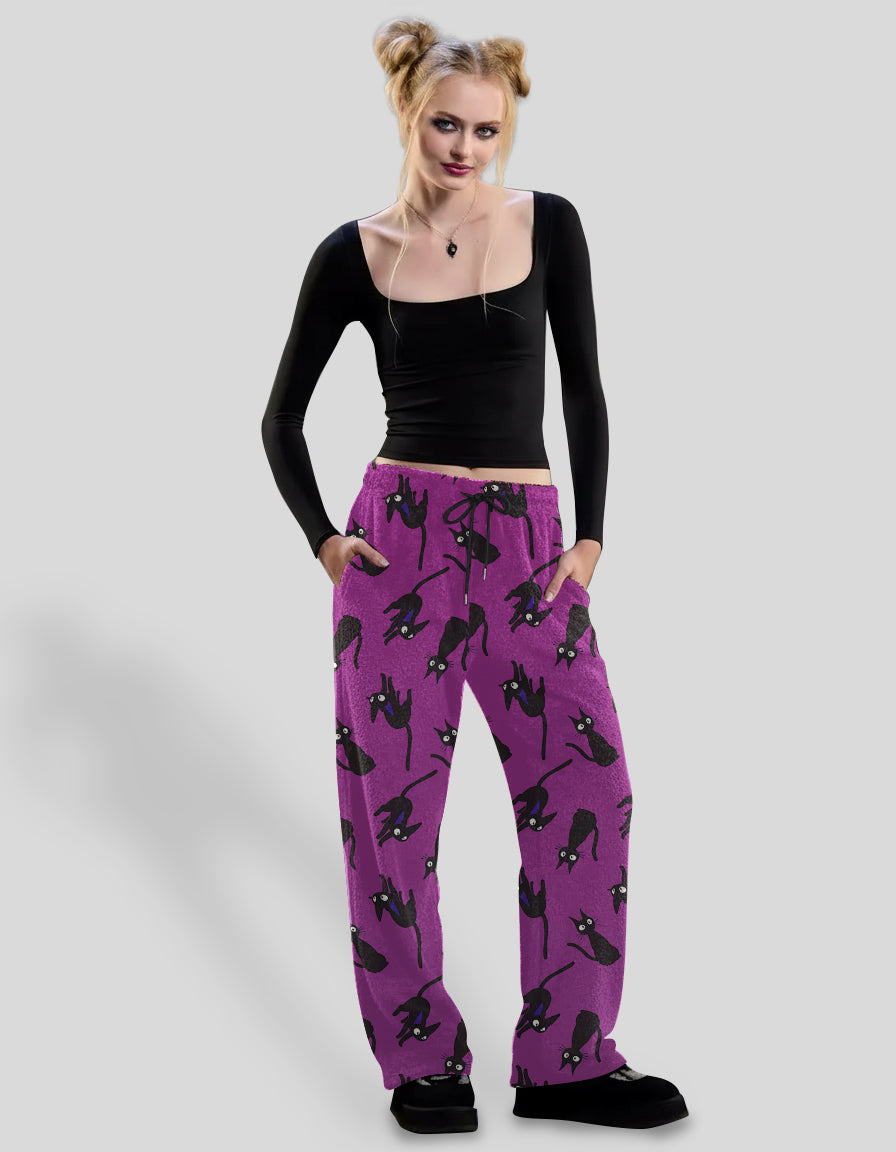 Cute Black Cat Pajama Pants