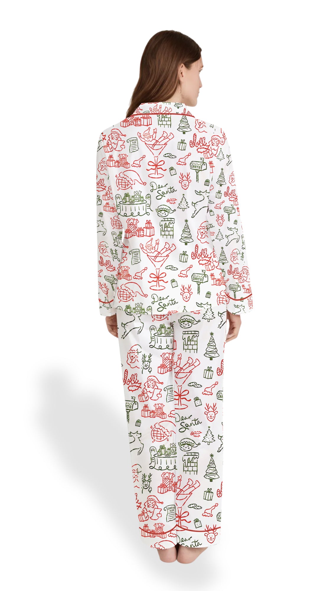 Women’s Santa Claus Christmas Satin Pajama Set – Holiday PJs