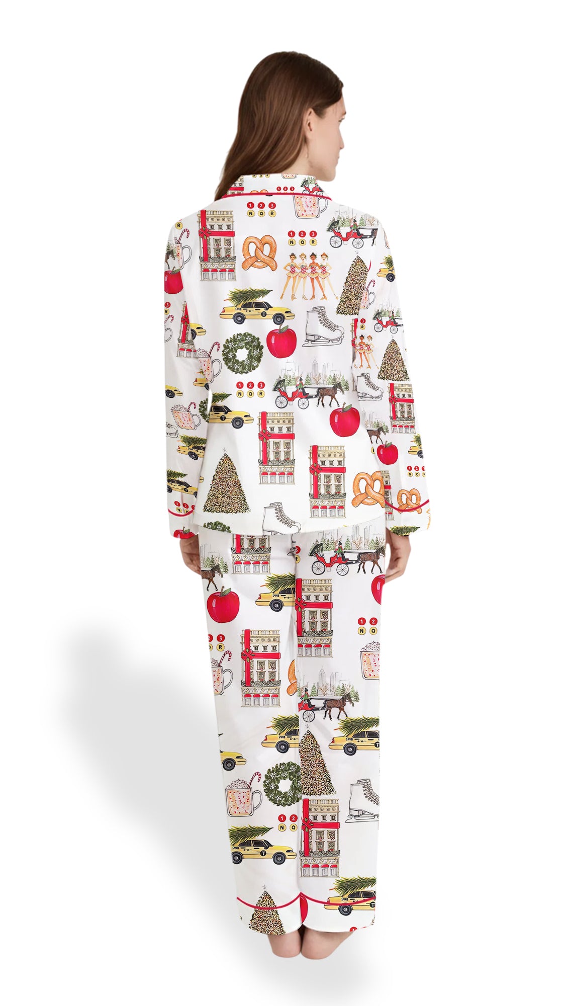 Christmas in New York Satin Pajama Set