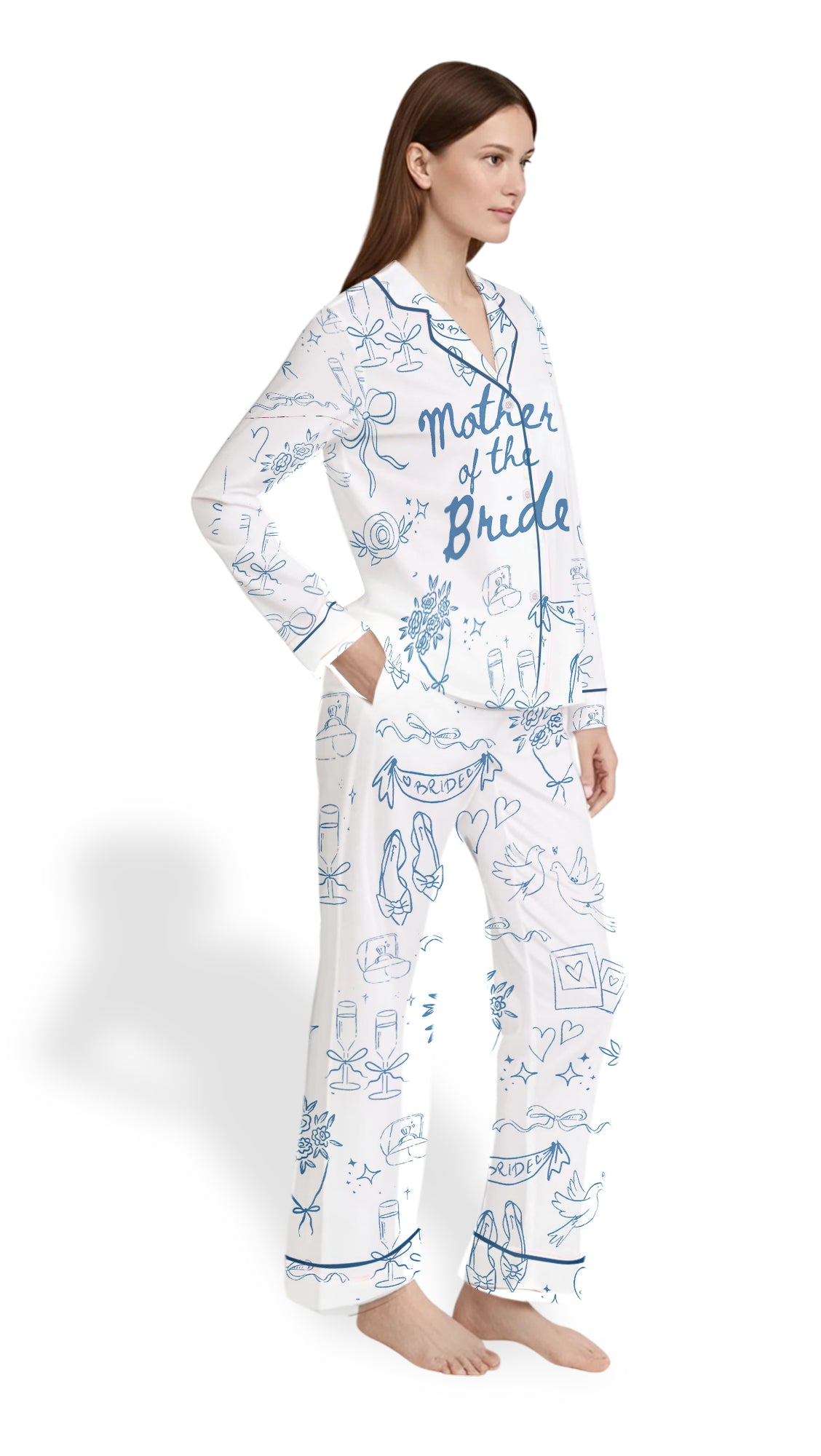 Mother of the Bride PJS – Going to the Chapel Satin Pajama Set