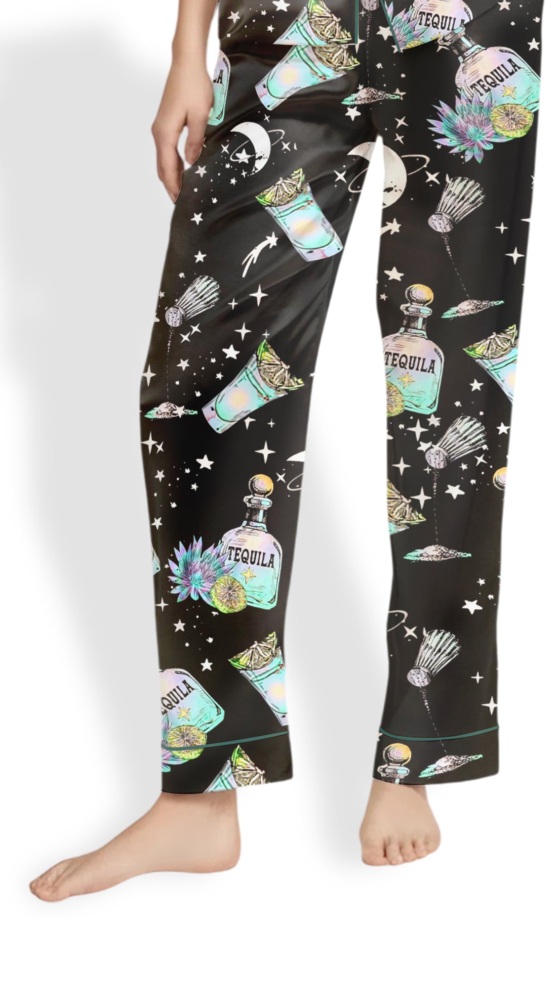 Witch Halloween Pajama Set - Satin Spooky Party PJs