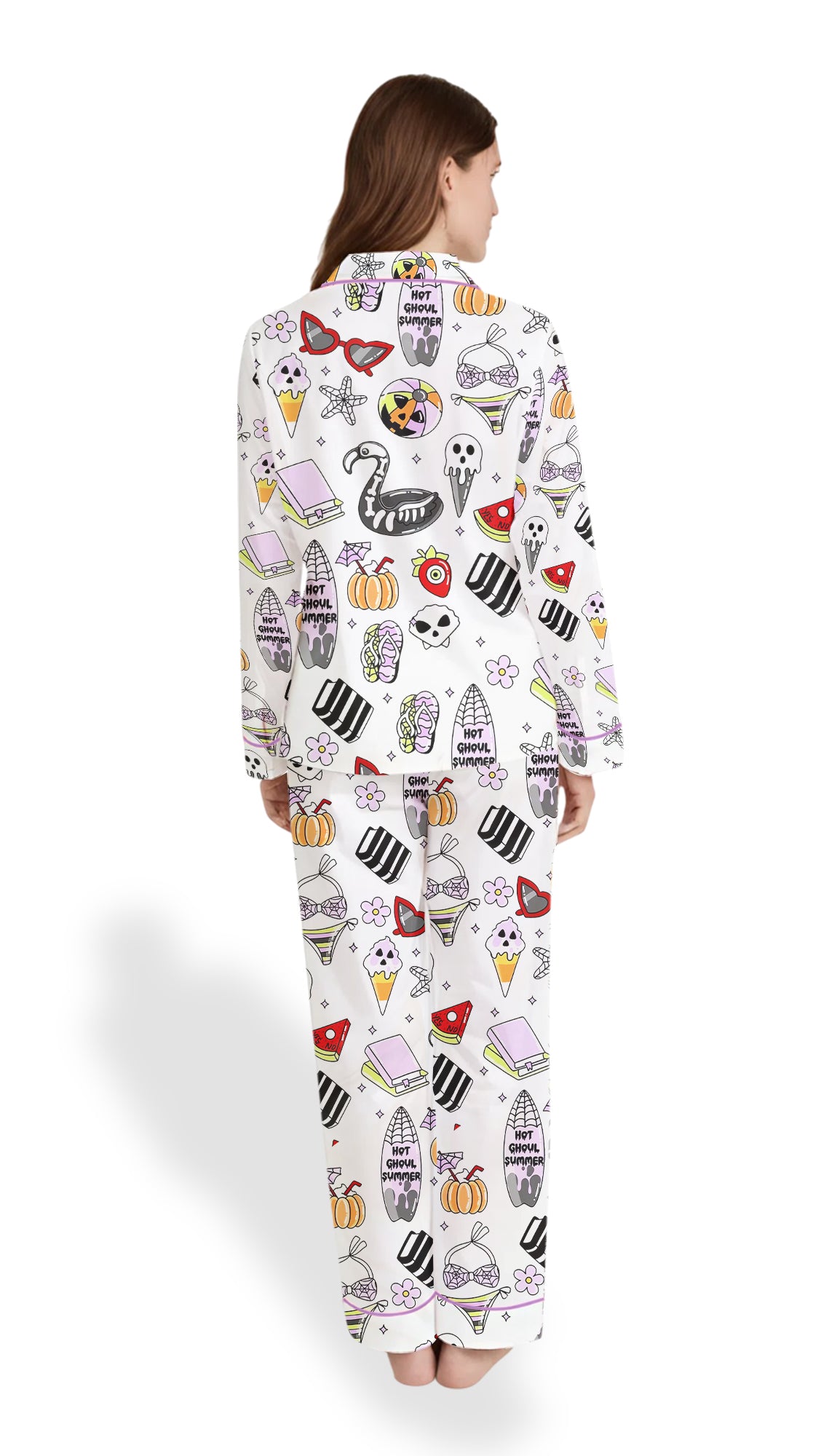 Summerween Halloween Satin Pajama Set – Spooky Pumpkin PJs