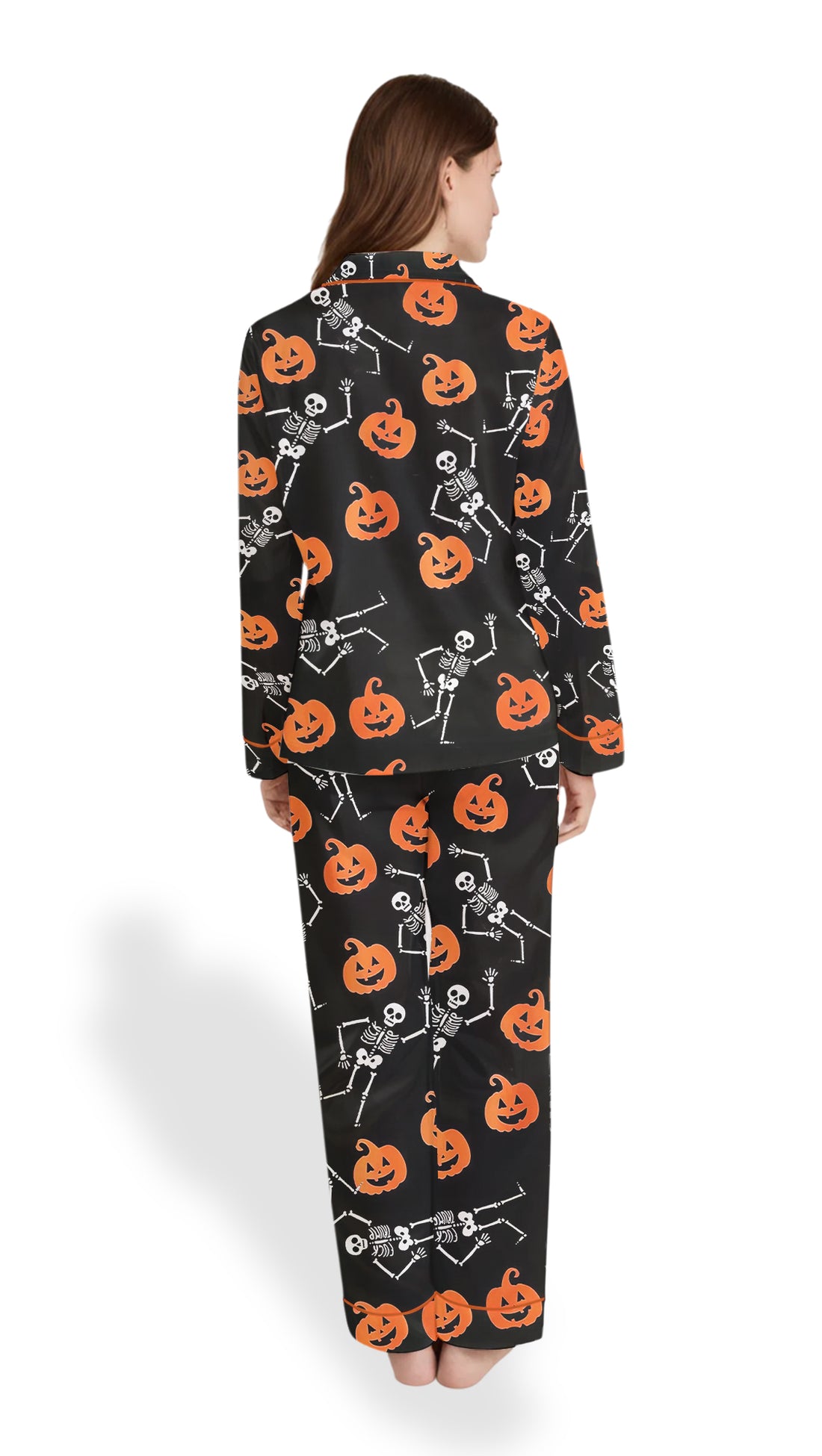Spooky Season Pajamas – Women’s Anti MAGA Skeleton Satin  PJs