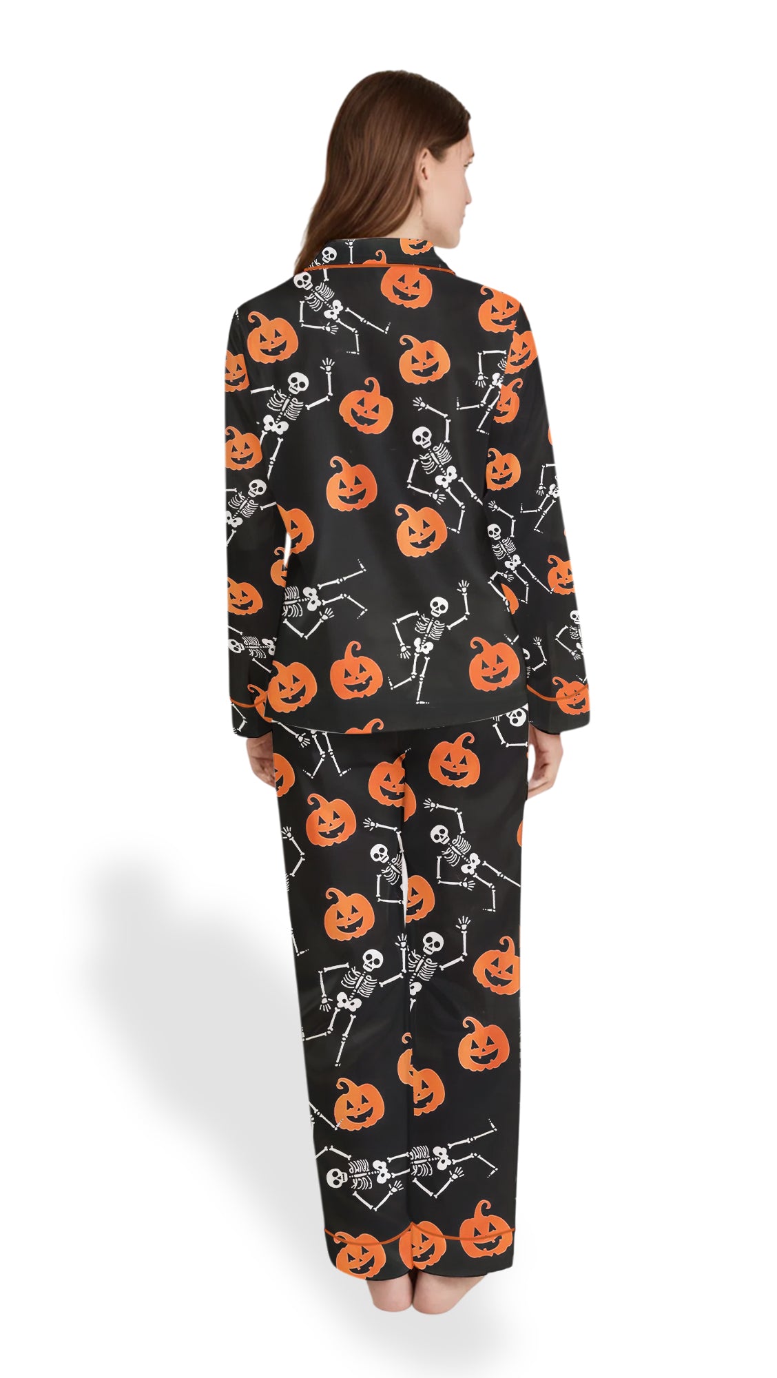 Spooky Season Pajamas – Women’s Anti MAGA Skeleton Satin  PJs