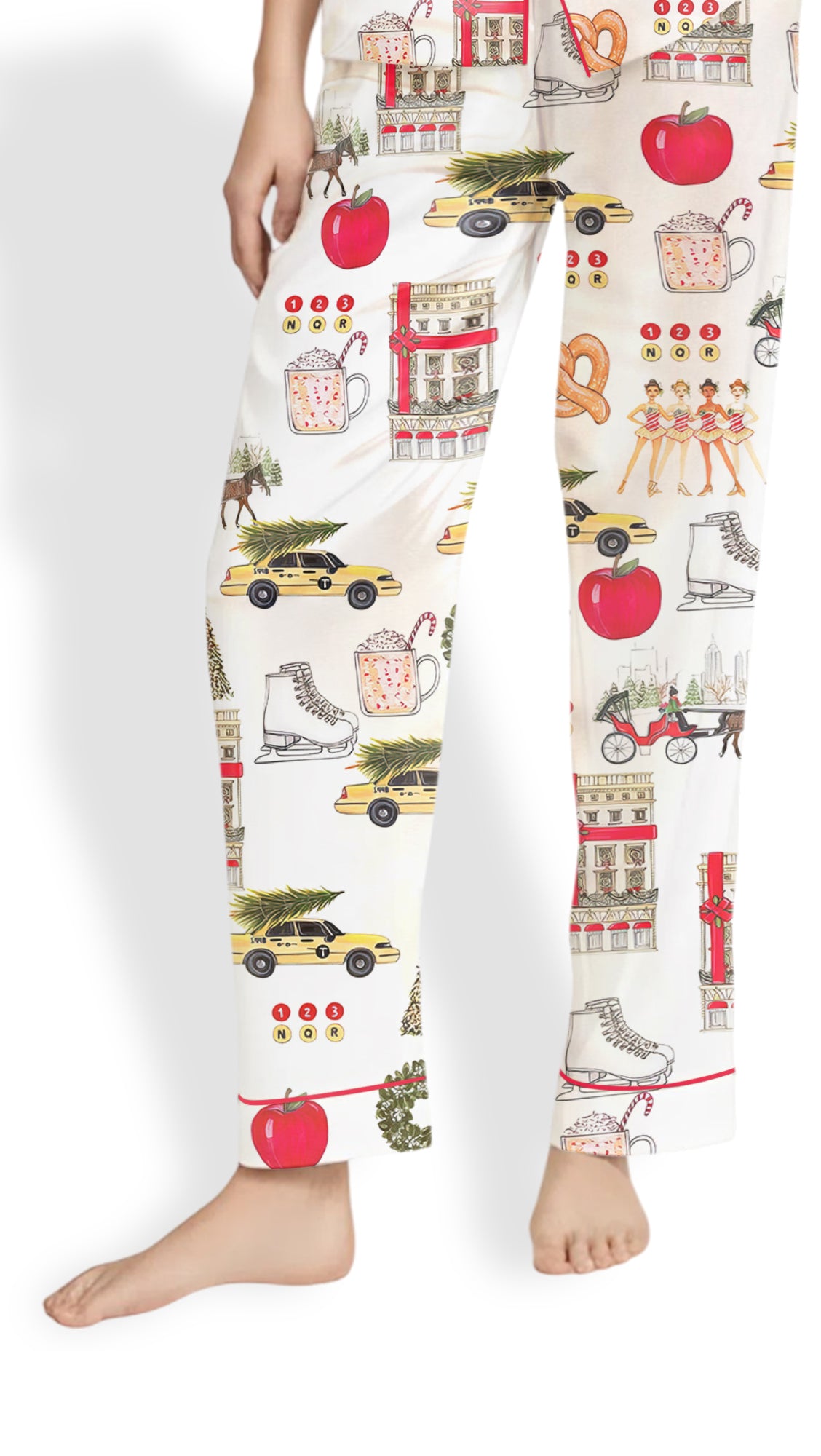 Christmas in New York Satin Pajama Set