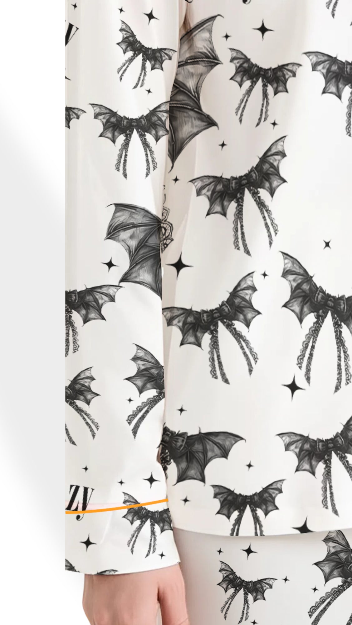 Halloween Bat Shit Crazy Gothic Coquette Bow Pajama Set