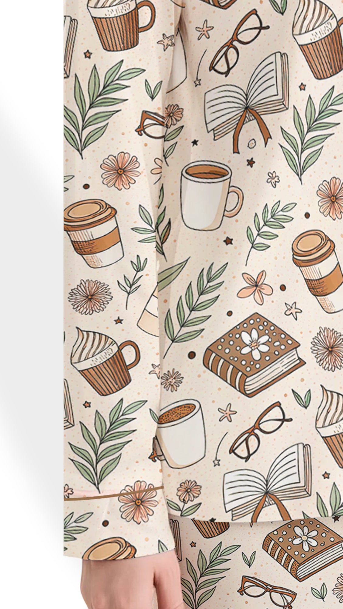 Women’s Bookish Coffee & Books Satin Pajama Set