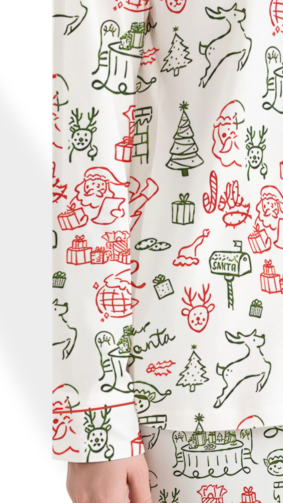 Women’s Santa Claus Christmas Satin Pajama Set – Holiday PJs