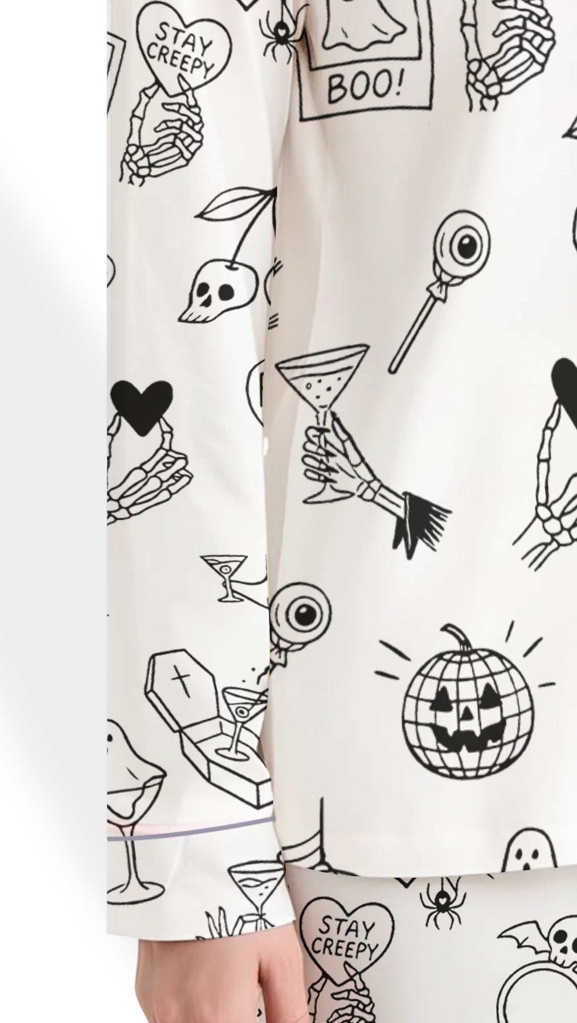 Spooky Witchy Pajama Set – Women’s Satin Halloween Bachelorette PJs