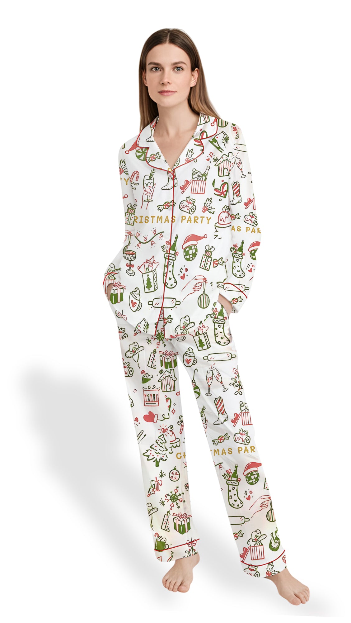 Women’s Christmas Party Satin Pajama Set