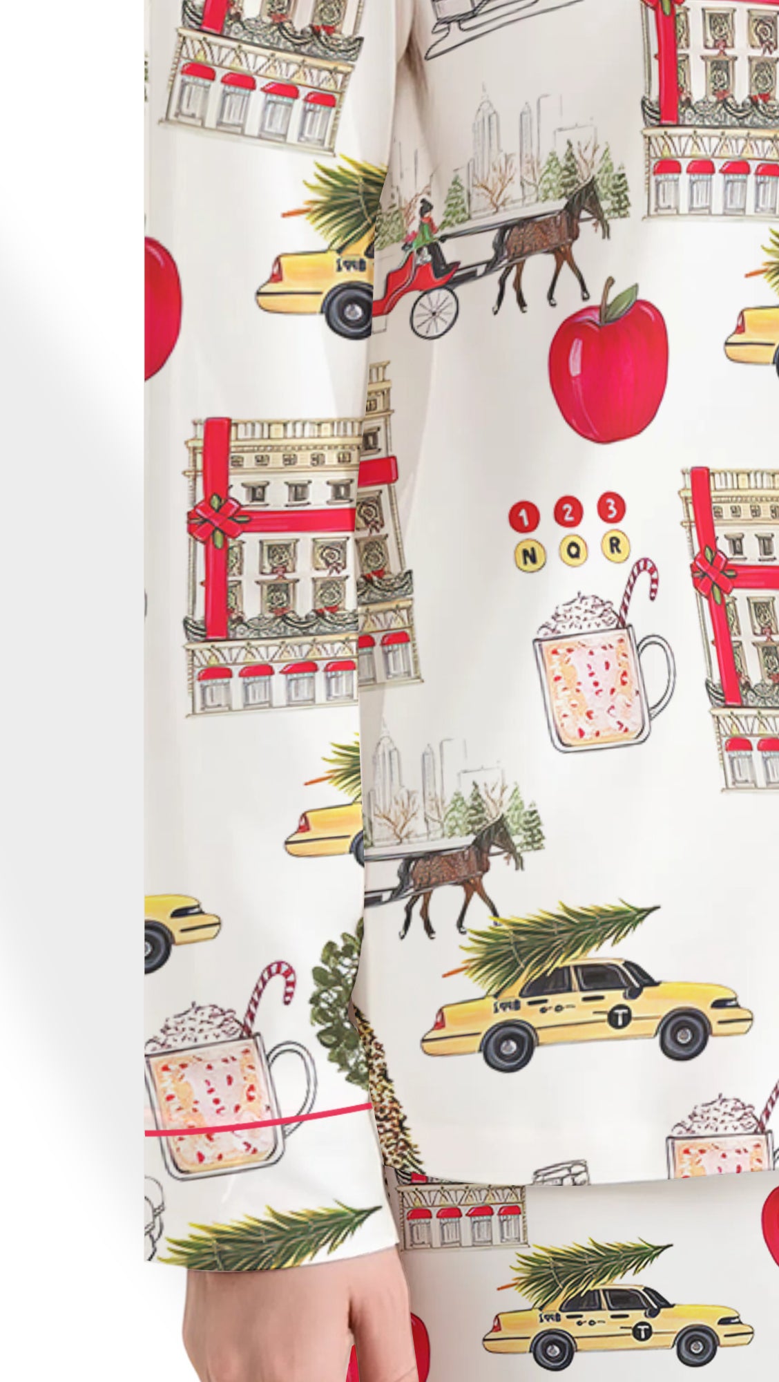 Christmas in New York Satin Pajama Set