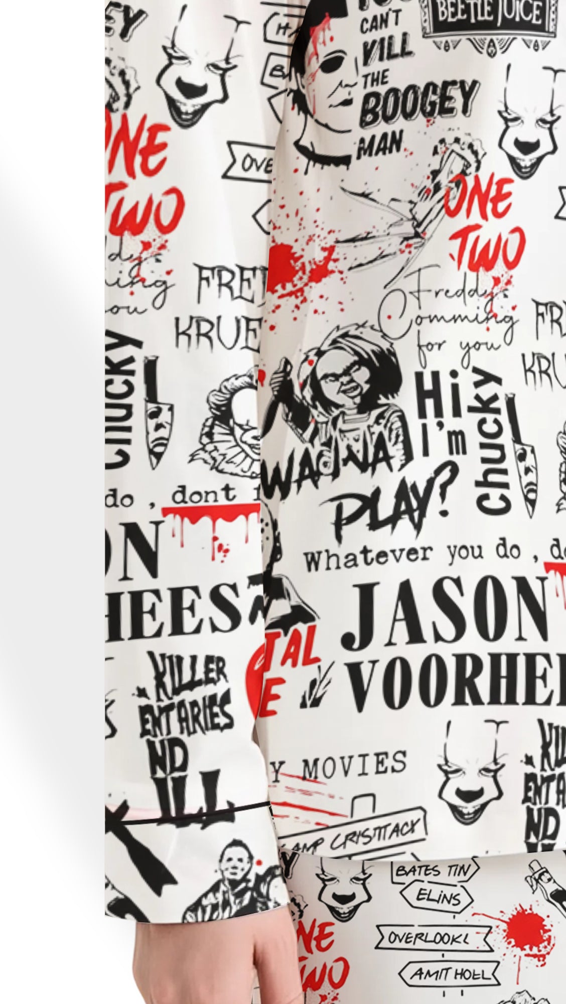 Horror Halloween Satin Pajama Set