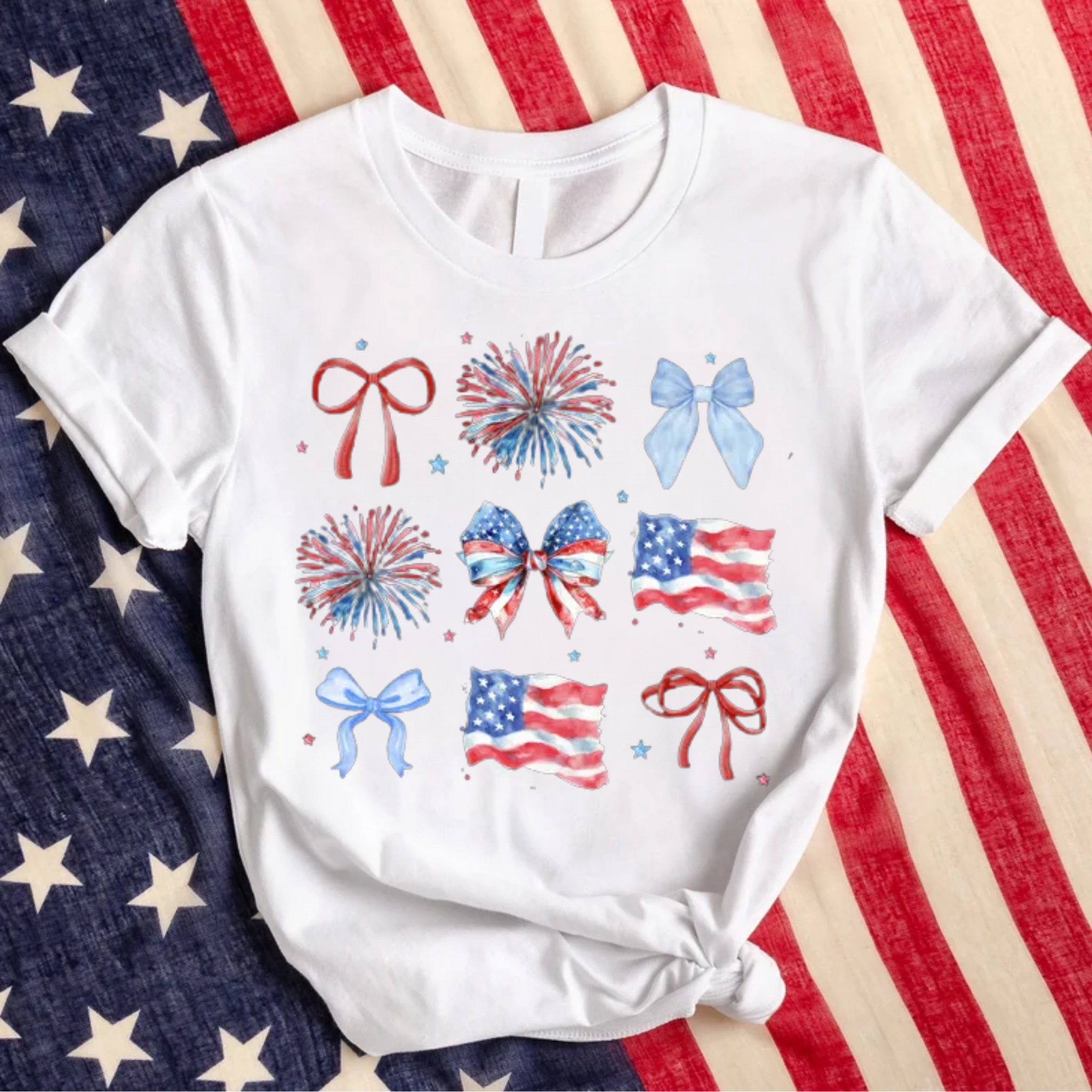 Coquette Bow 4th of July Shirt – Patriotic & Cute