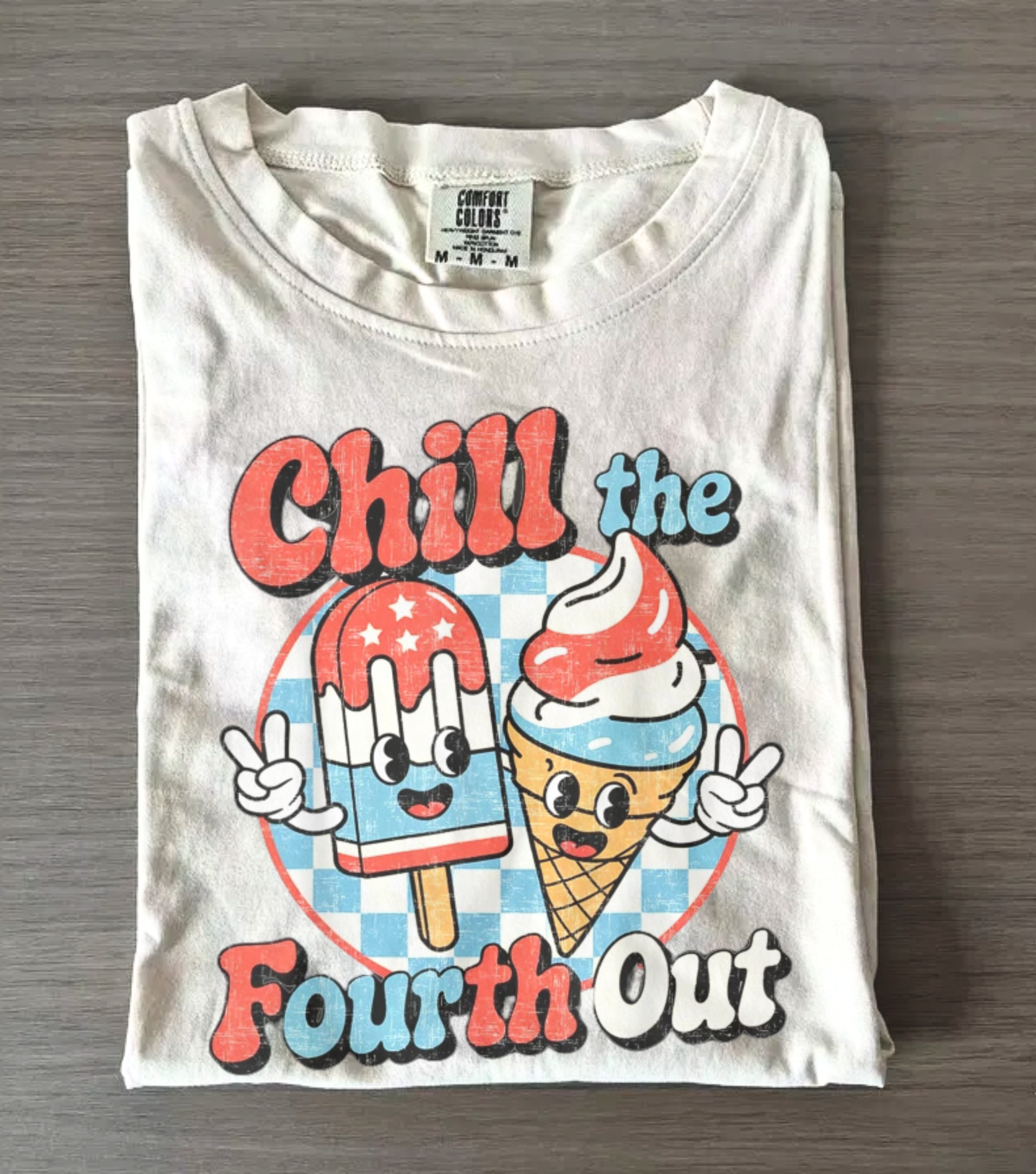 Chill the Fourth Out Funny 4th of July Ice Cream and Popsicle USA T-Shirt