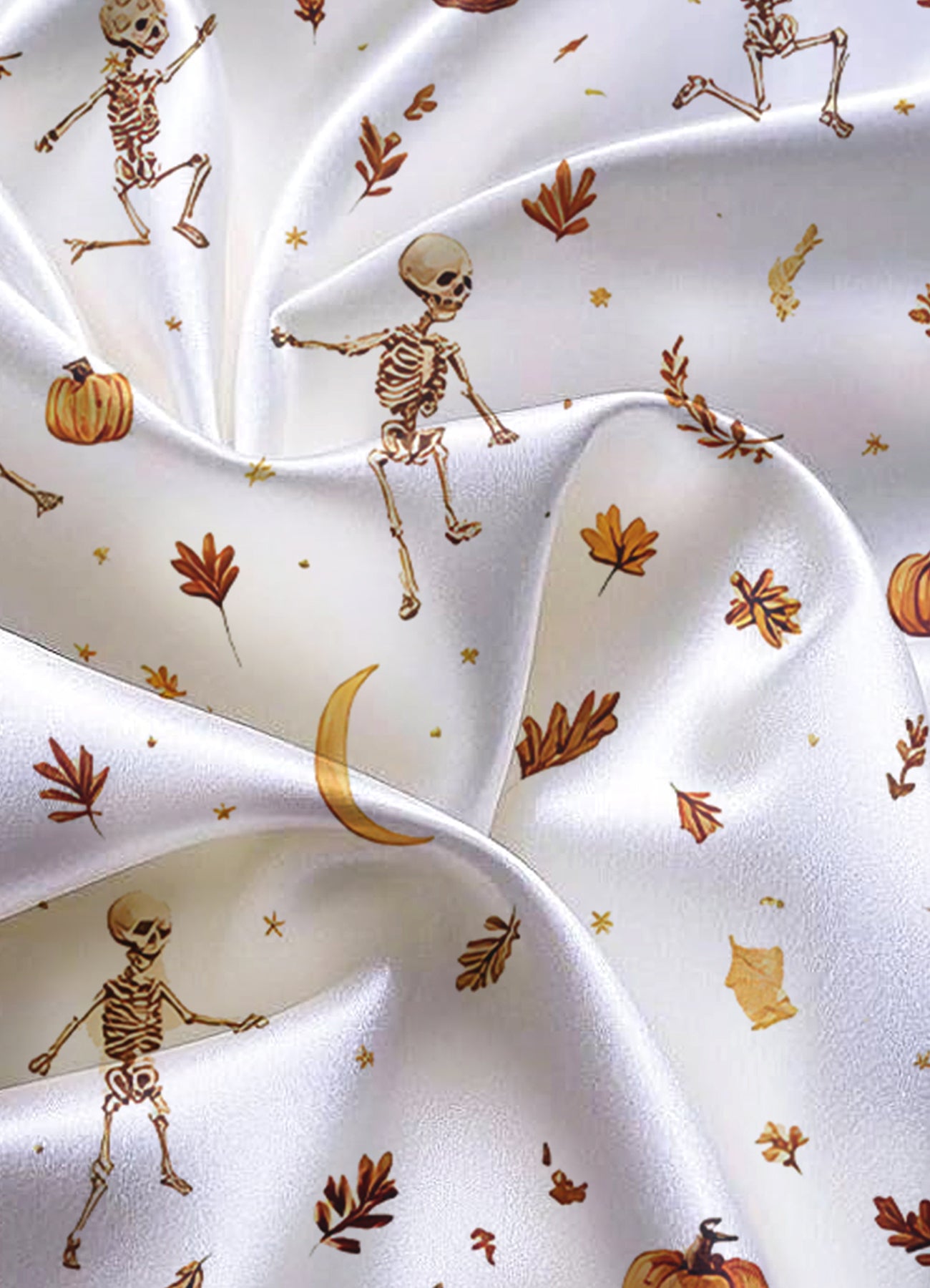 Dancing Skeleton Halloween Satin Pajama Set – Matching Mom & Daughter PJs