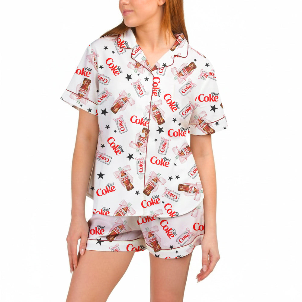 Coquette Diet Drink Satin Pajama Set for Women