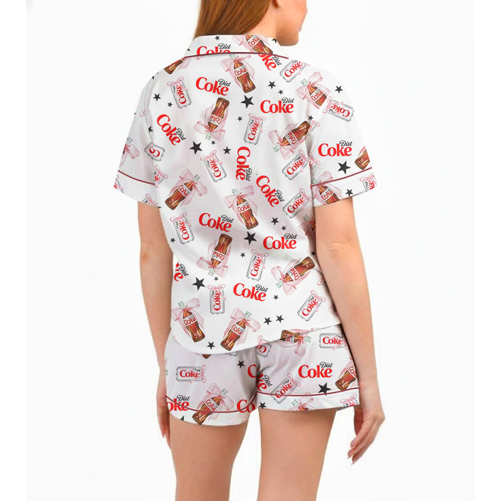 Coquette Diet Drink Satin Pajama Set for Women