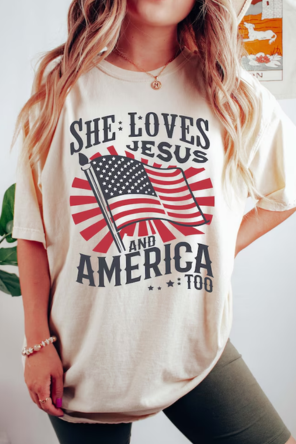 Christian 4th of July Shirt – Jesus and America Retro Tee