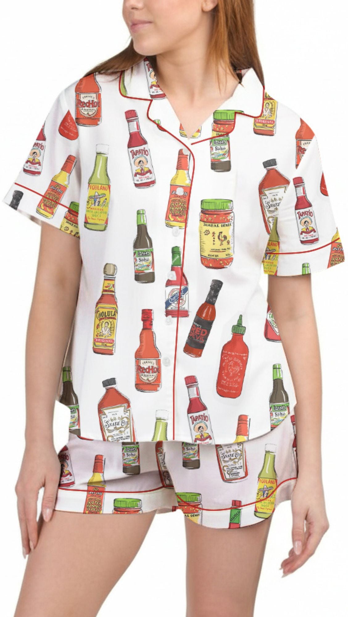 Hot Sauce Silky Satin Pajama Set For Women