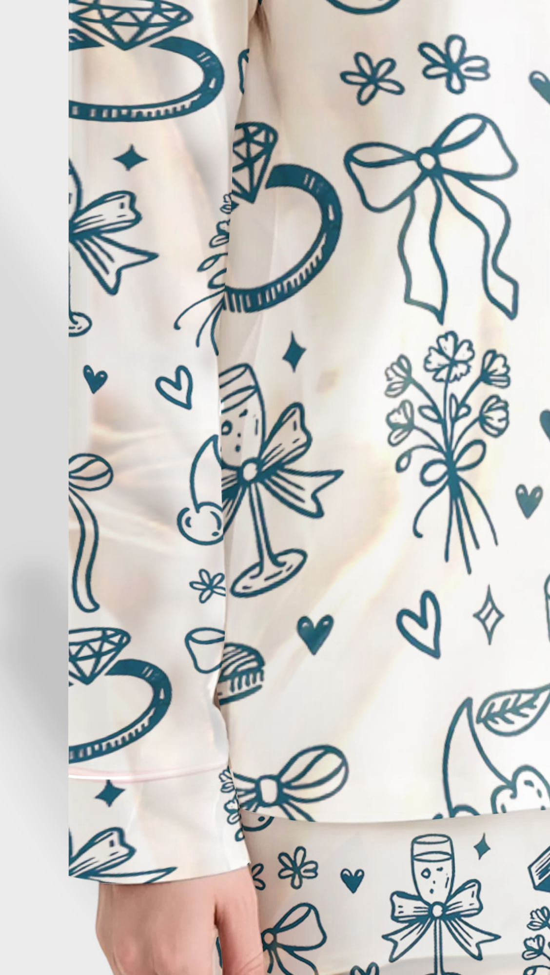 Coquette Short Sleeve PJs for Wedding & Bachelorette- Bride Satin Pajama Set