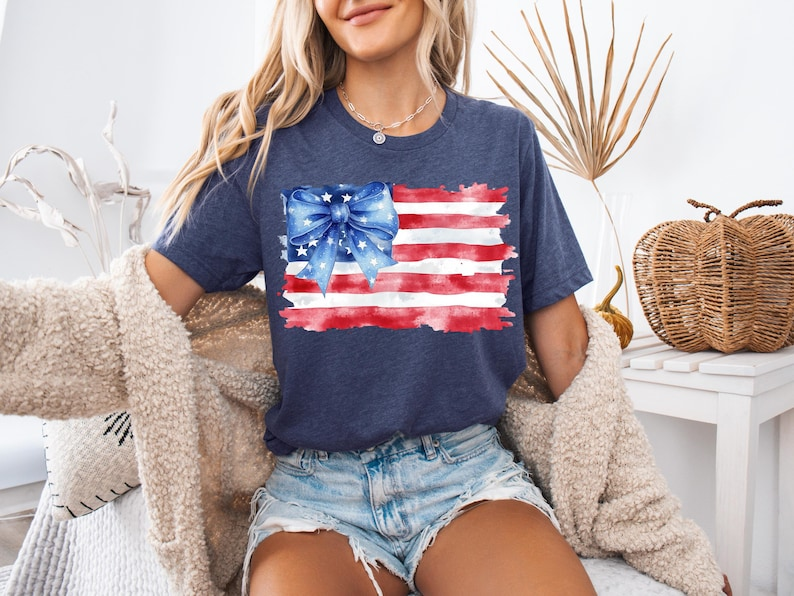 Coquette American Flag 4th of July T-Shirt