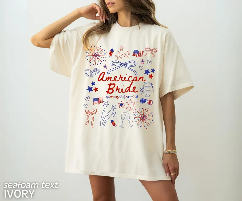 Patriotic Bride 4th of July Shirt – Coquette Bachelorette Tee