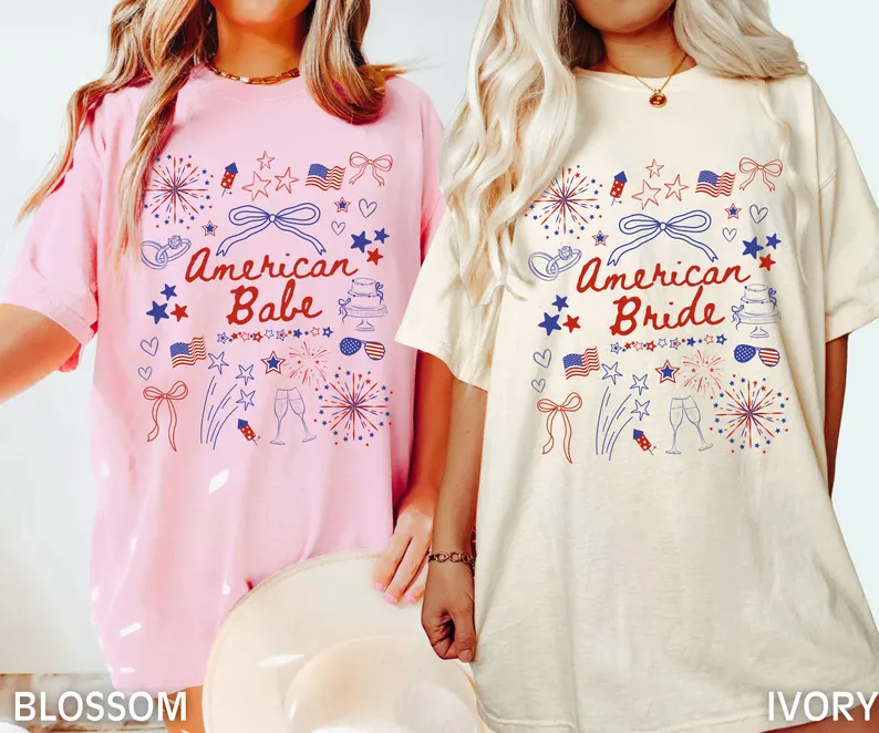 Patriotic Bride 4th of July Shirt – Coquette Bachelorette Tee