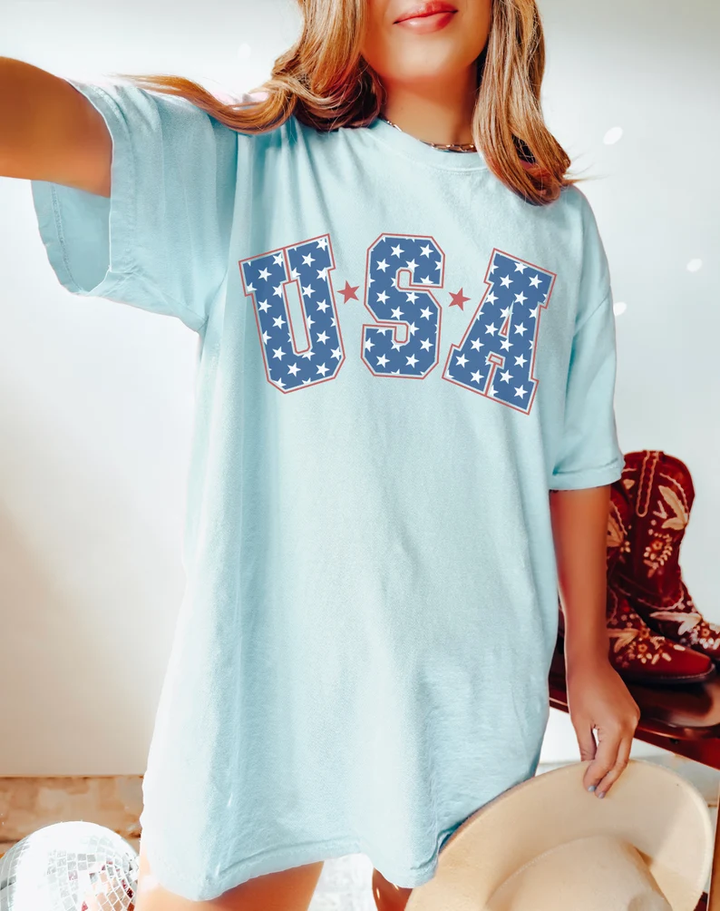 Retro USA Star Tee – Comfort Colors® 4th of July Shirt