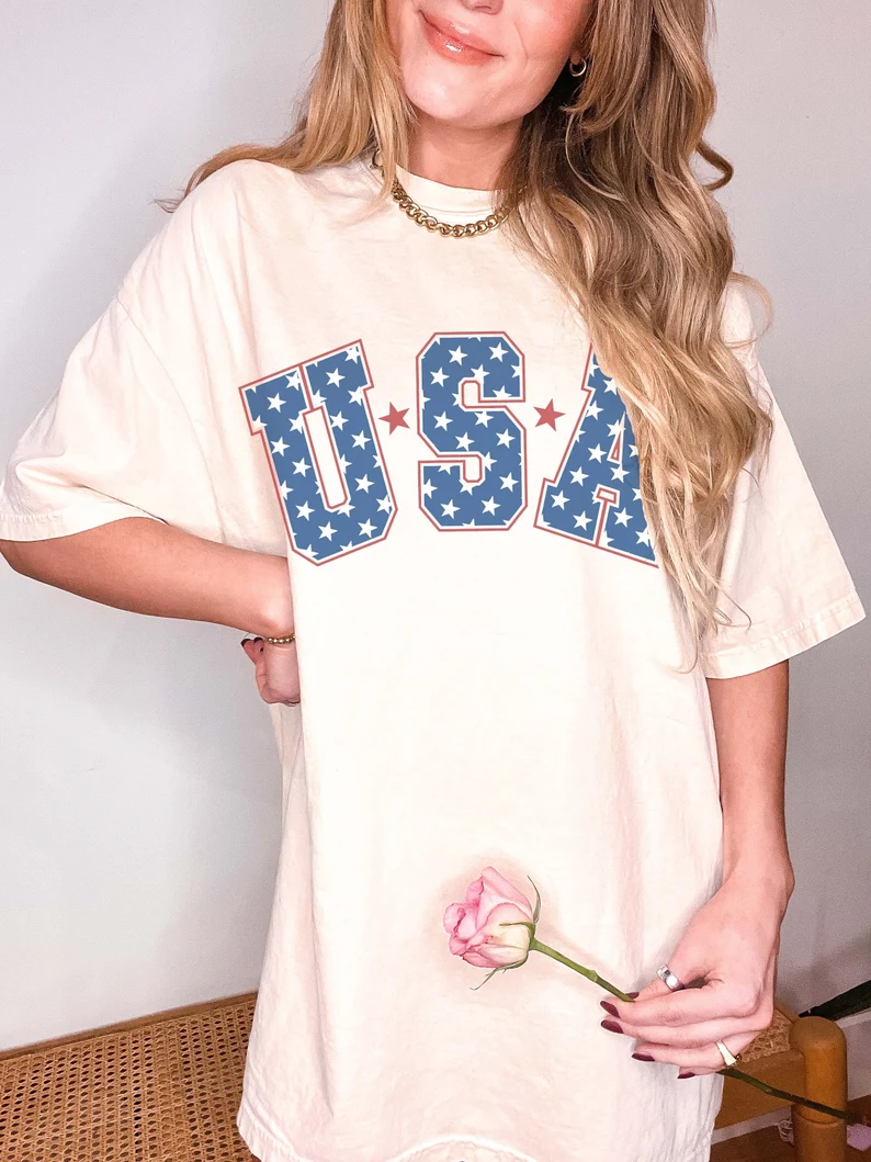 Retro USA Star Tee – Comfort Colors® 4th of July Shirt