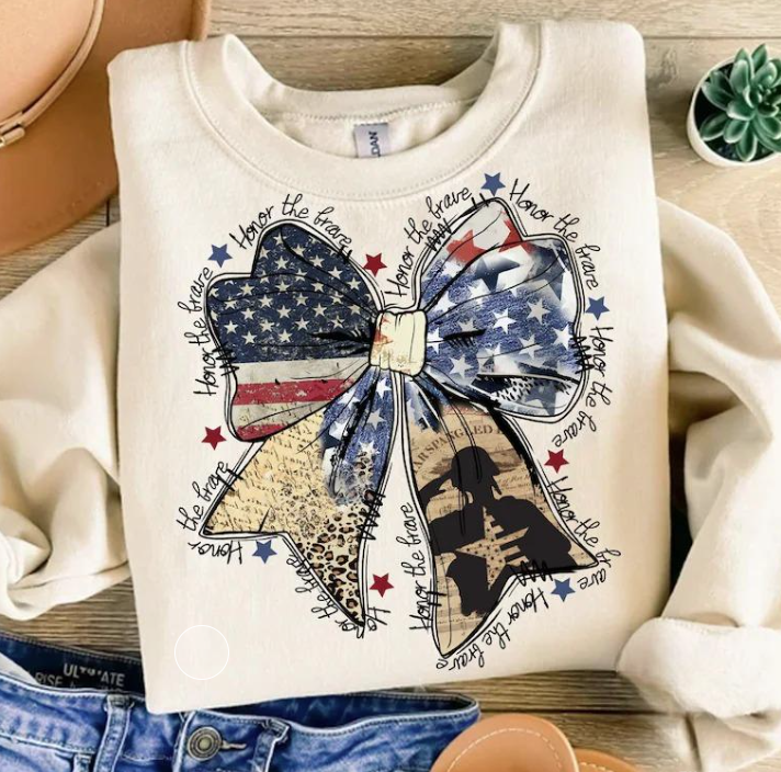 Coquette Bow Memorial Sweater – 4th of July Shirt