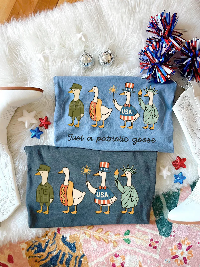 Silly Goose 4th of July Tee – Patriotic USA Shirt Comfort Colors®