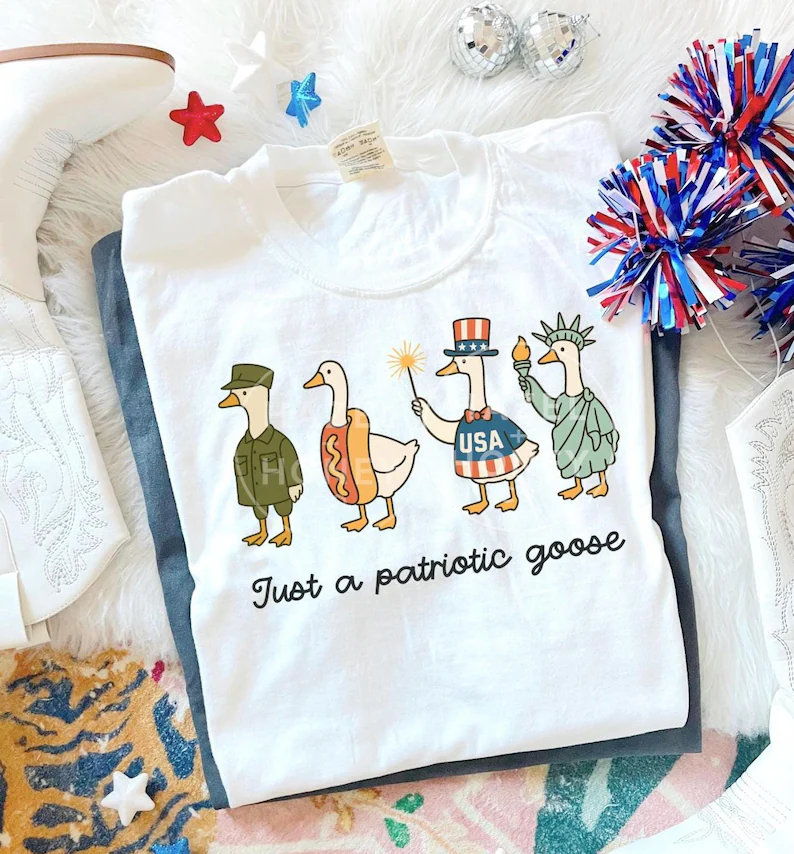 Silly Goose 4th of July Tee – Patriotic USA Shirt Comfort Colors®