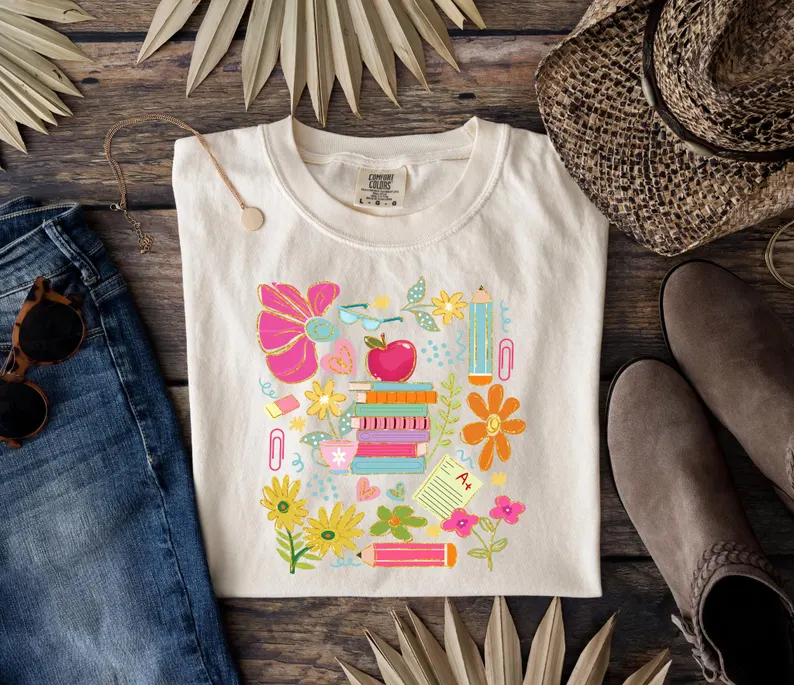 Cute Teacher Shirt – Comfort Colors® Book Lover Back to School Tee