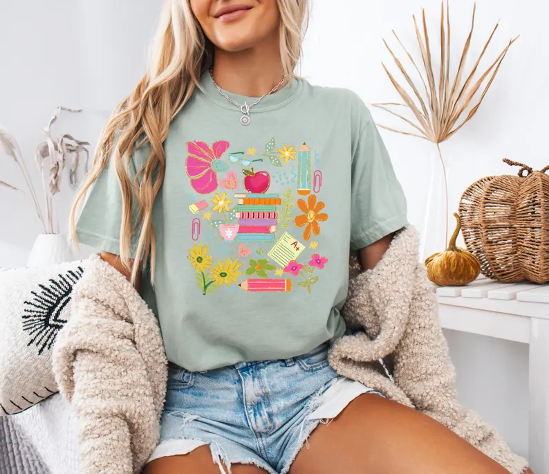 Cute Teacher Shirt – Comfort Colors® Book Lover Back to School Tee