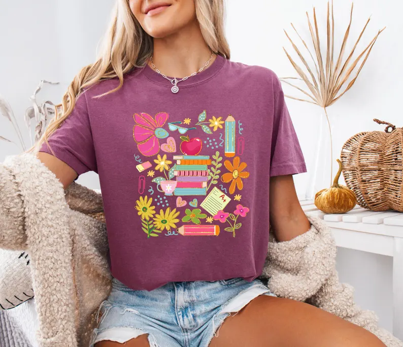 Cute Teacher Shirt – Comfort Colors® Book Lover Back to School Tee