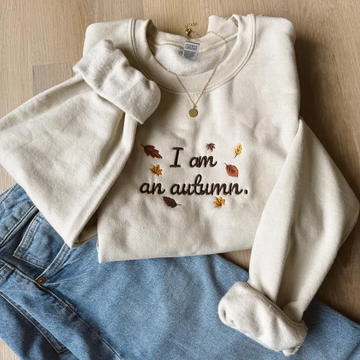 Cozy Autumn Vibes Embroidered Sweatshirt