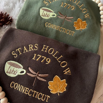Cozy Stars Hollow Embroidered Sweatshirt for Gilmore Girls Fans
