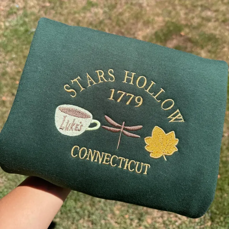 Cozy Stars Hollow Embroidered Sweatshirt for Gilmore Girls Fans