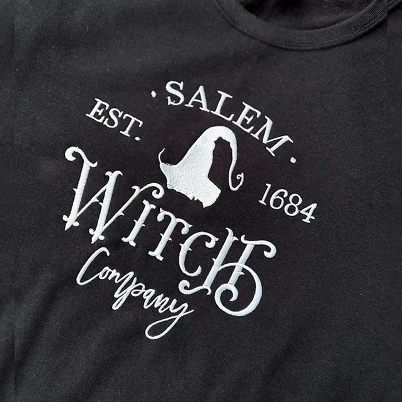 Witch Halloween Embroidered Sweatshirt
