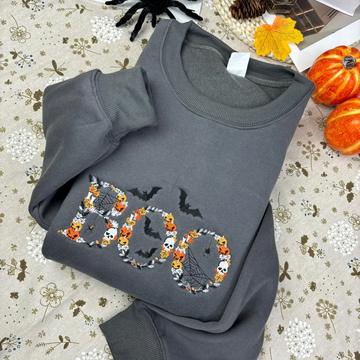 Boo Embroidered Halloween Sweatshirt