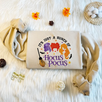 Embroidered Hocus Pocus Witch Sweatshirt – Halloween Witch Crewneck