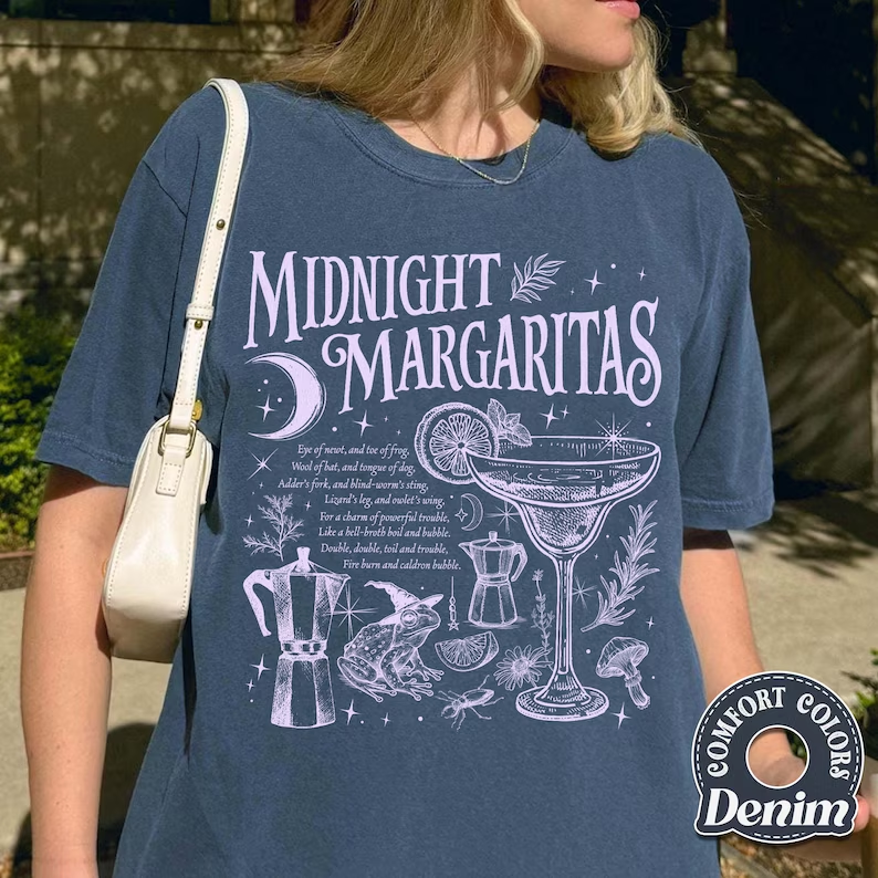 Midnight Margaritas Comfort Colors Halloween Shirt