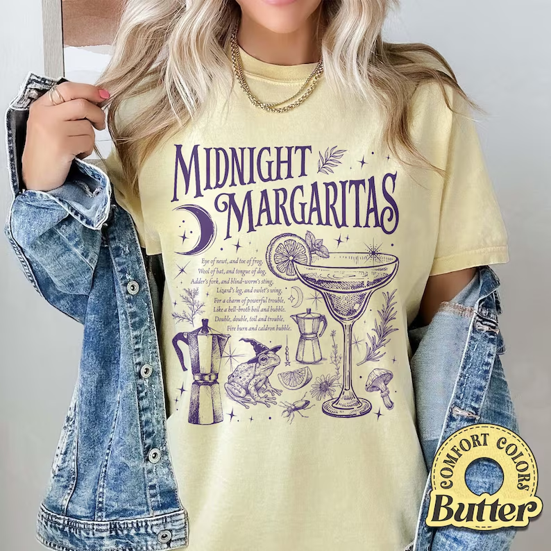 Midnight Margaritas Comfort Colors Halloween Shirt