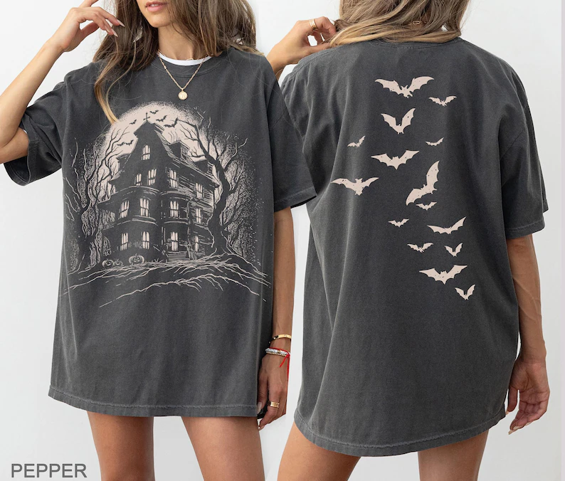 Vintage Haunted House Halloween Shirt