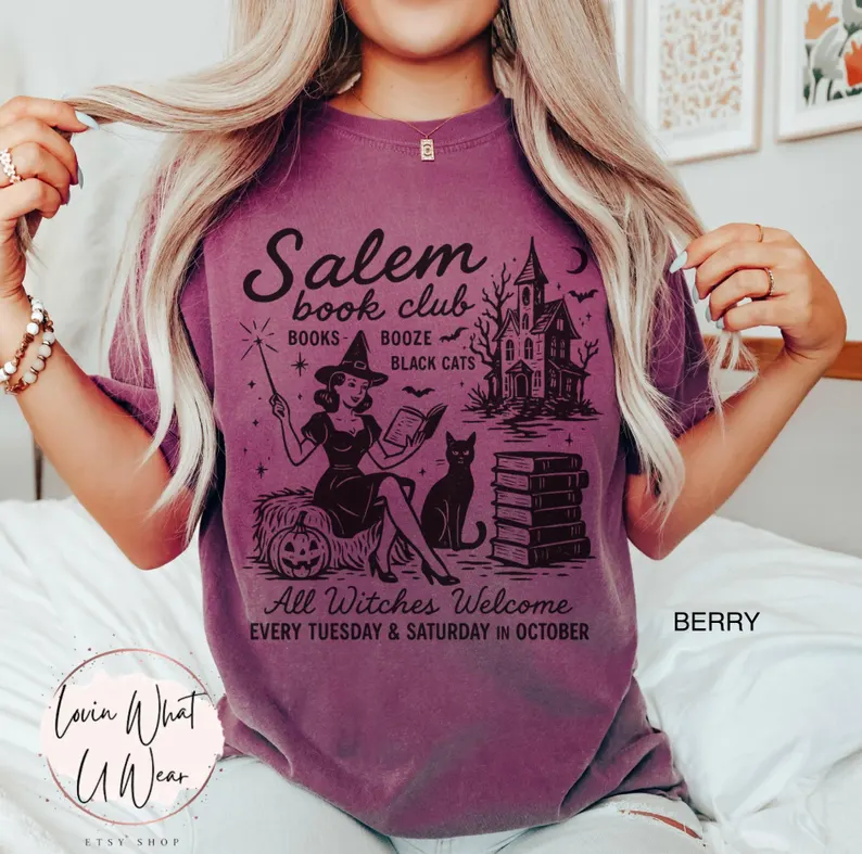 Comfort Colors Salem Book Club Halloween Shirt