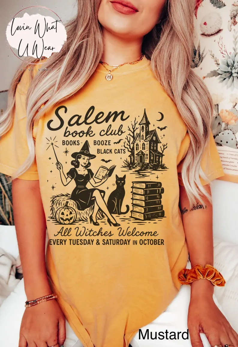 Comfort Colors Salem Book Club Halloween Shirt