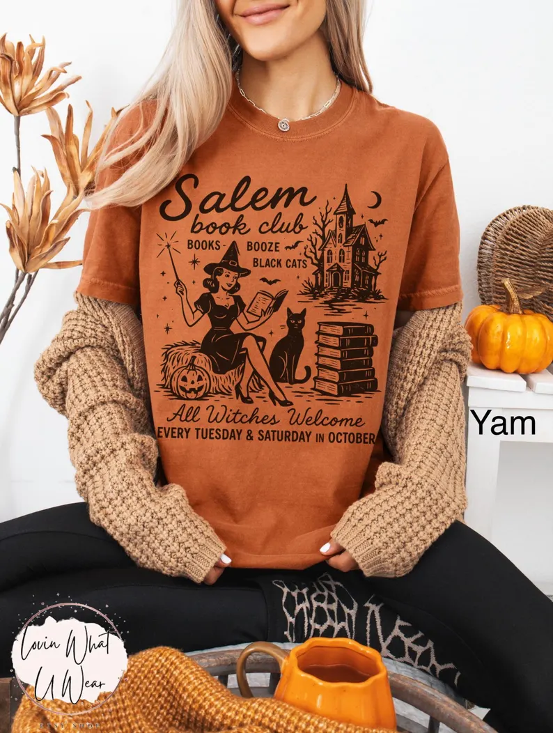 Comfort Colors Salem Book Club Halloween Shirt