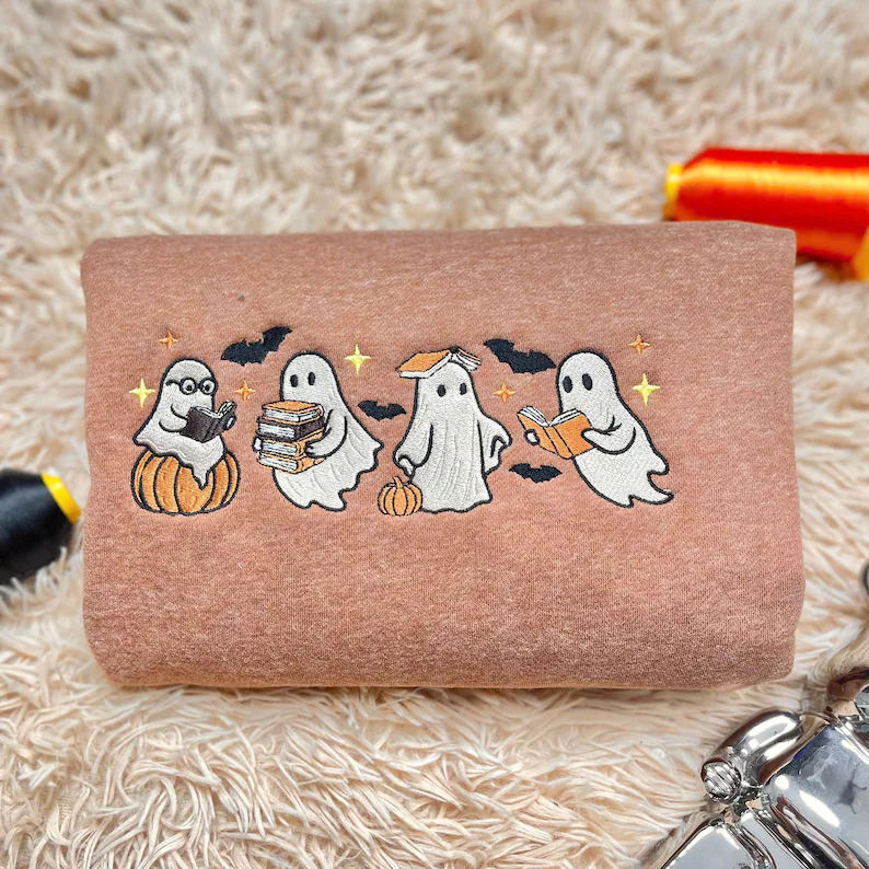 Ghost Reading Books Sweatshirt – Premium Comfort Colors Sweatshirt.