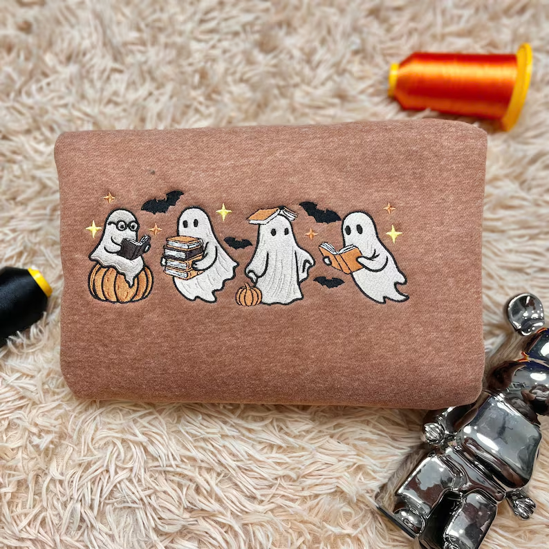 Ghost Reading Books Sweatshirt – Premium Comfort Colors Sweatshirt.